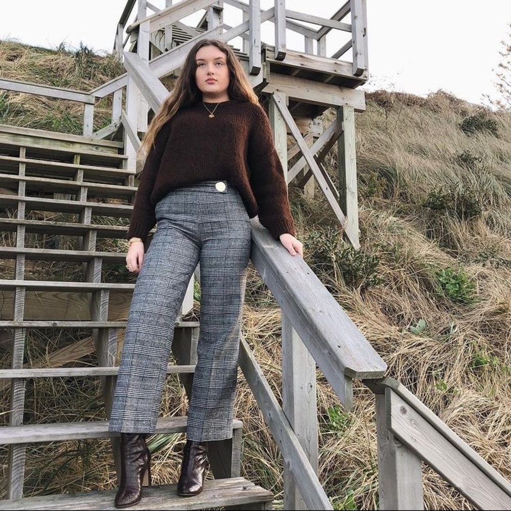 ZARA CHECK PRINT PANTS